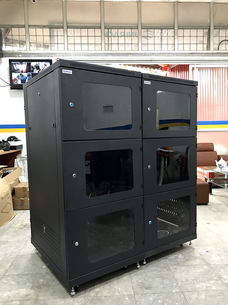 Tủ rack 27U, 3 cửa Mika sản xuất theo yêu cầu Tủ rack 27U, 3 cửa Mika sản xuất theo yêu cầu