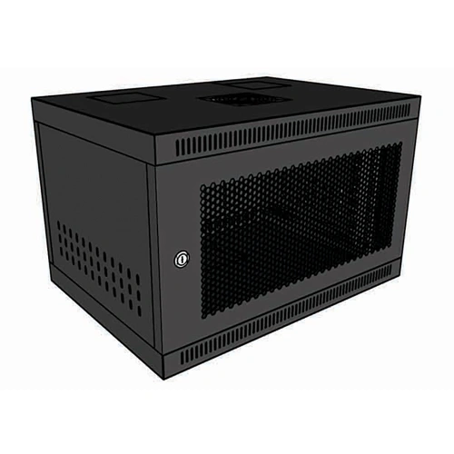 Tủ rack 6U D400 màu đen cửa lưới