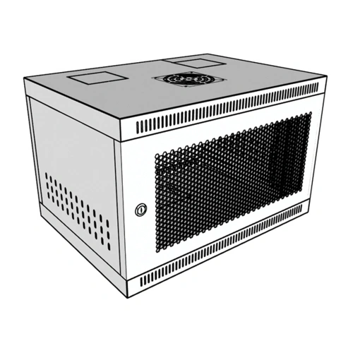 Tủ rack 6U D400 màu trắng cửa lưới