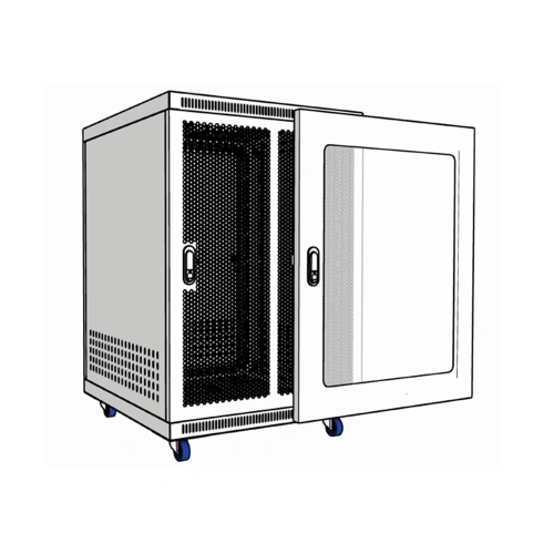Tủ rack 15U D600 Màu trắng Cửa Mika