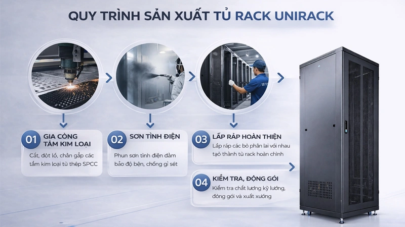 Quy trình sản xuất tủ rack tại Unirack Việt Nam